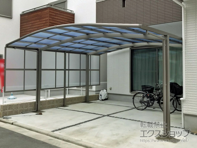 大阪府堺市ののカーポート ネスカR ワイド 積雪〜20cm対応 台風補償付 施工例