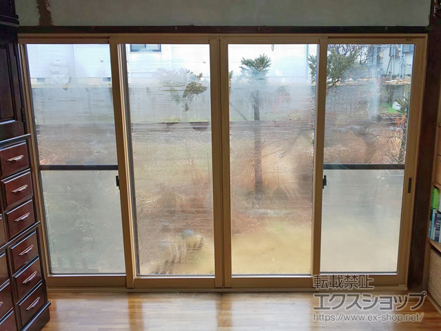 長野県上田市のの玄関ドア、二重窓（内窓） インプラス ダストバリア仕様 引違い窓 4枚建 施工例