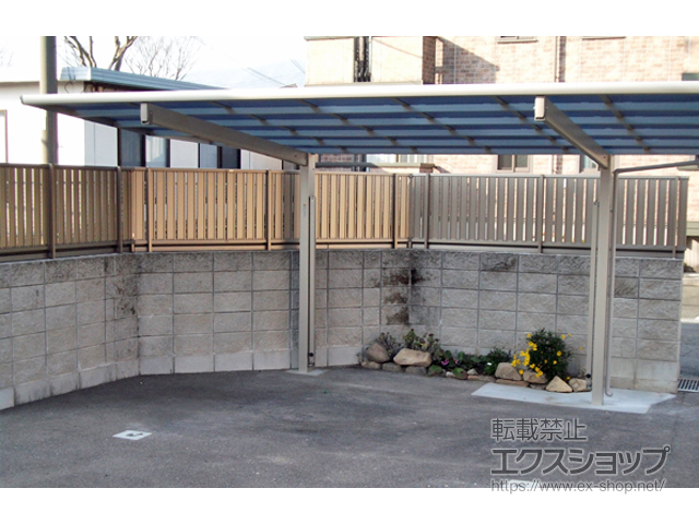 山口県山口市ののフェンス・柵 ミエーネフェンス 目隠しルーバータイプ　自由柱施工 施工例