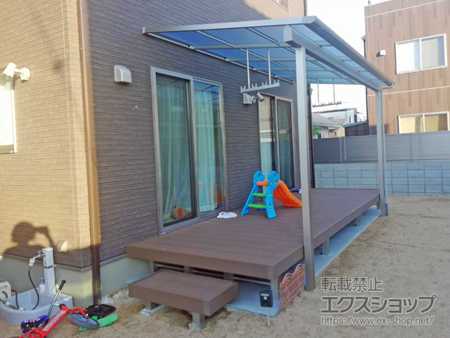 山口県下関市ののテラス屋根 ソラリア F型 テラスタイプ 単体 積雪〜20cm対応 施工例