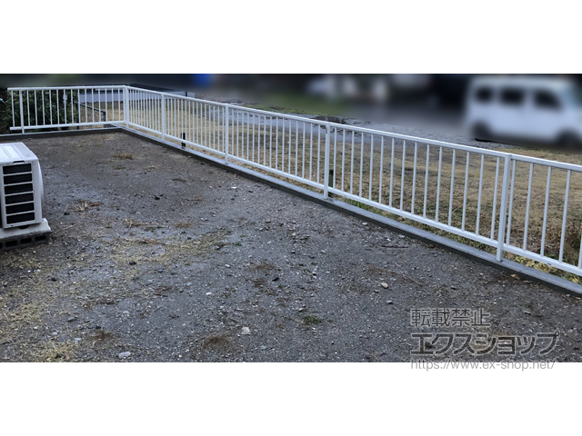 鹿児島県鹿児島市ののフェンス・柵 ミエッタフェンス 防犯たて格子タイプ 自由柱施工 施工例