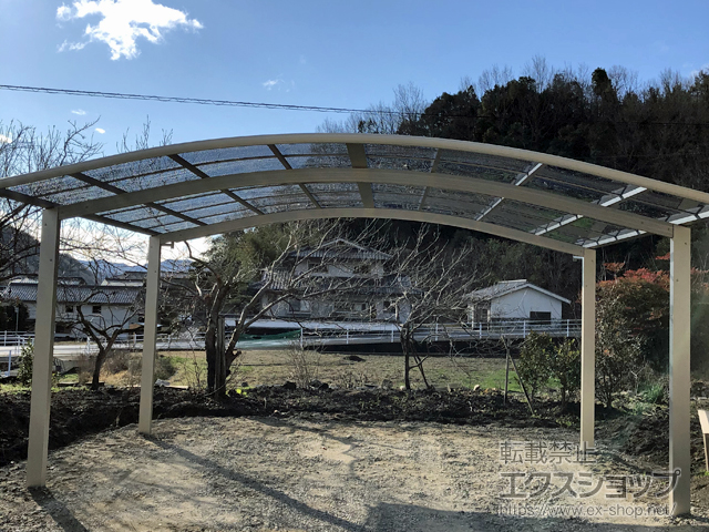 広島県福山市ののカーポート プレシオスポート ワイド 積雪〜20cm対応 施工例