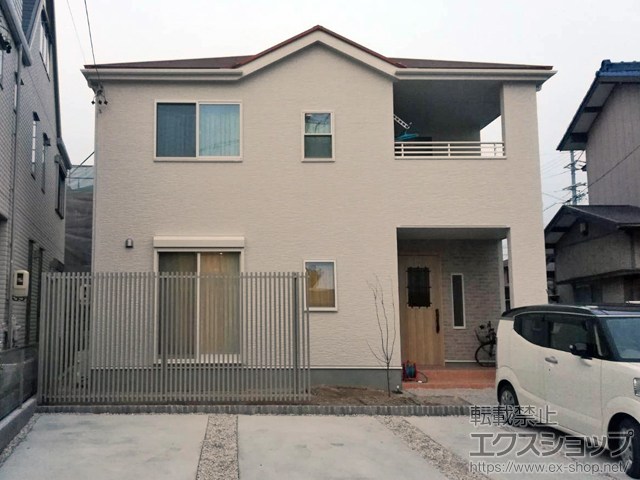 愛知県知多市ののフェンス・柵 ルシアススクリーンフェンスS02型 たて格子 アルミカラー 自由柱施工 施工例