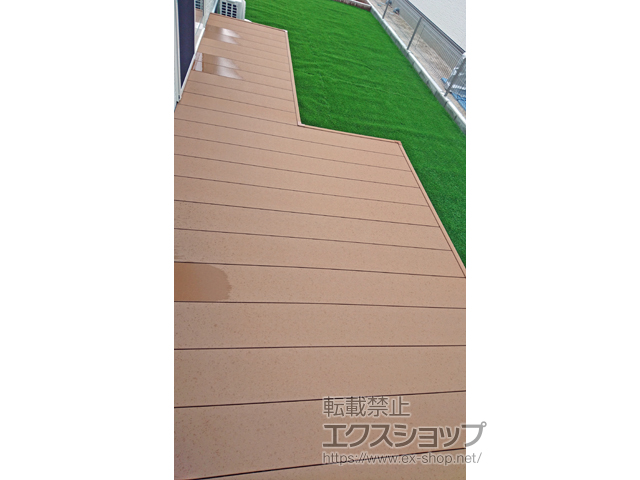 福島県いわき市ののウッドデッキ リウッドデッキ 200＋独立式 リウッド ステップ2型 施工例