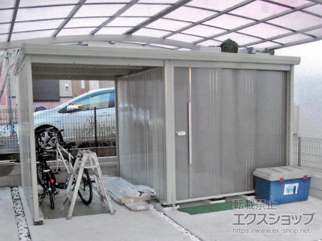 千葉県柏市のの物置・屋外倉庫 Mr.ストックマン プラスアルファ 一般型 4047×2290×2110（物置幅2,200mm） TP-40R22-B 施工例