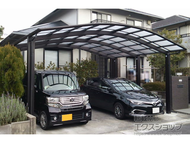 島根県松江市ののカーポート レイナツインポートグラン50 積雪〜50cm対応/6本柱 施工例