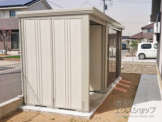 茨城県神栖市のの物置・屋外倉庫 Mr.ストックマン プラスアルファ 一般型 4047×1590×2110（物置幅2,532mm） TP-4015-B 施工例