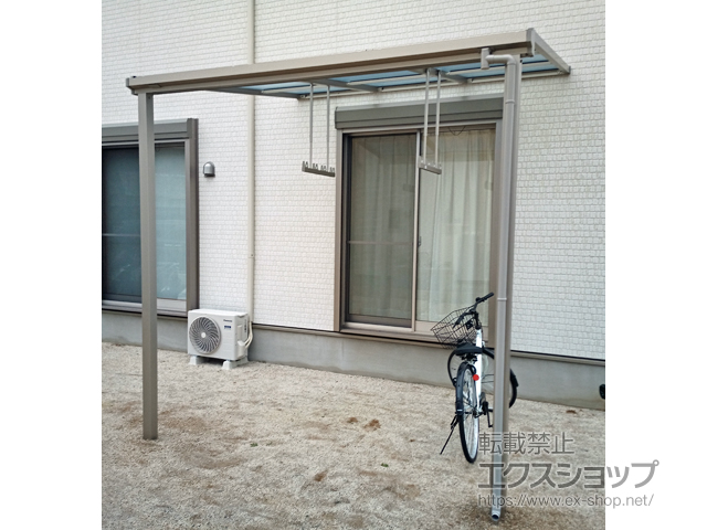 福岡県久留米市ののテラス屋根 ソラリア F型 テラスタイプ 単体 積雪〜20cm対応 施工例