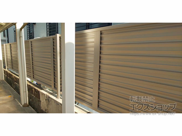 奈良県香芝市ののフェンス・柵 ミエーネフェンス 目隠しルーバータイプ 自由柱施工 施工例