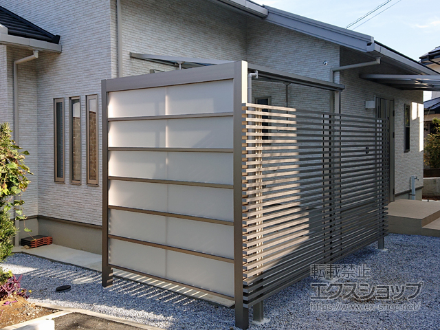 長崎県佐世保市ののフェンス・柵 ルシアス スクリーンフェンスS01型　自由柱施工 施工例