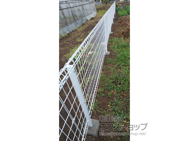 栃木県下野市ののフェンス・柵 メッシュフェンス G10-R 自由柱 施工例
