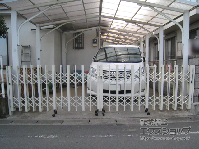 千葉県市川市ののカーゲート アルシャインII HW型Aタイプ ノンレール 両開き 480Ｗ 施工例