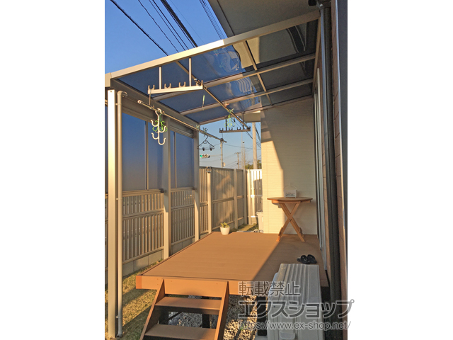 宮崎県宮崎市ののテラス屋根 ソラリア F型 テラスタイプ 単体 積雪〜20cm対応 施工例