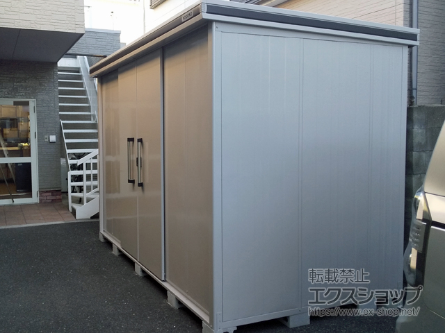大阪府泉大津市のの物置・屋外倉庫 エルモ 一般型 3620×1870×2358（LMD-3618H） LMD-3618H-CB 施工例