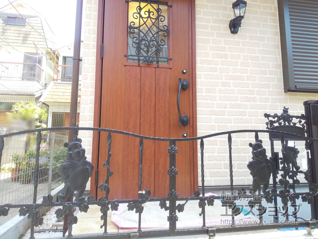 東京都目黒区ののフェンス・柵 ディズニーフェンス プーさんB型フリーポールタイプ 施工例