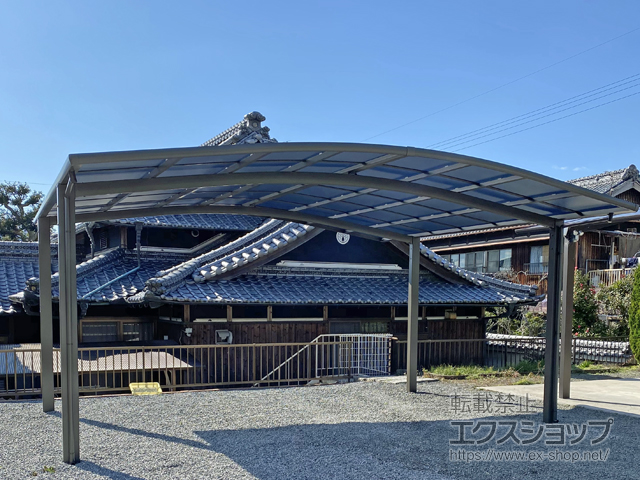 香川県三豊市ののカーポート ネスカR (ラウンドスタイル) ワイド 積雪〜20cm対応 施工例