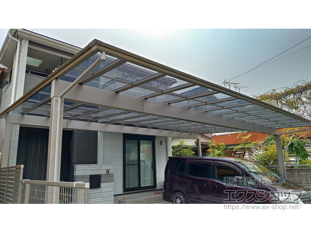 愛知県小牧市ののカーポート アーキデュオ ワイド 3台用 積雪〜20cm仕様 施工例