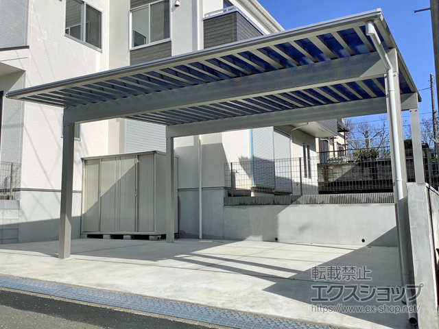東京都八王子市ののカーポート エフルージュ ツイン50 積雪〜50cm対応 施工例
