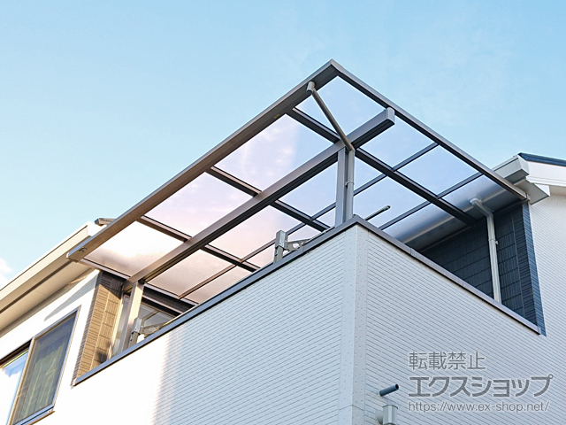 兵庫県たつの市ののバルコニー・ベランダ屋根 スピーネ F型 屋根タイプ 単体 積雪〜20cm対応 施工例