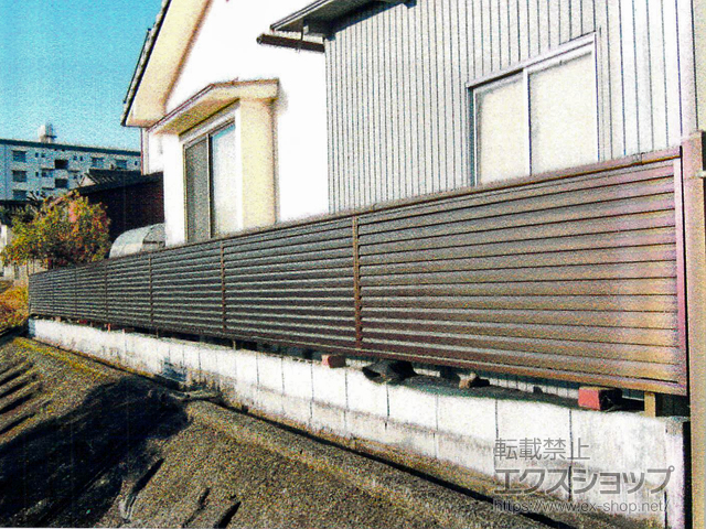 大分県大分市ののフェンス・柵 ミエーネフェンス 目隠しルーバータイプ　自由柱施工 施工例