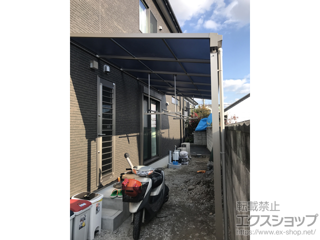 兵庫県三木市ののテラス屋根 ソラリア F型 テラスタイプ 単体 積雪〜20cm対応※前面台形納まり 施工例