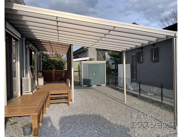 宮崎県小林市ののテラス屋根 ソラリア F型 ビッグサイズ 単体 積雪〜20cm対応 施工例