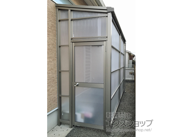 宮崎県都城市ののストックヤード スピーネストックヤードF型 波板タイプ ヤード仕様 積雪〜20cm対応 施工例