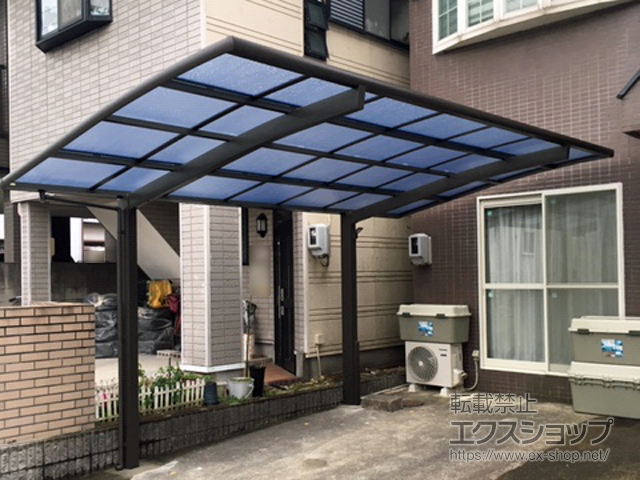 愛知県名古屋市ののカーポート ネスカR (ラウンドスタイル) 積雪〜20cm対応 施工例