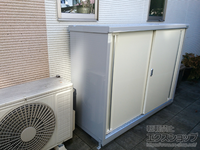東京都狛江市のの物置・屋外倉庫 シンプリー 一般型 1740×615×1303 MJX-176C-P-【FW】 施工例