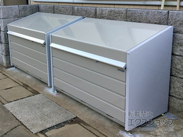 茨城県稲敷郡阿見町ののゴミステーション ダストボックスミニ メッシュ床タイプ DBN-147M 800L 施工例