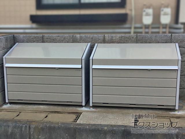 茨城県稲敷郡阿見町ののゴミステーション ダストボックスミニ メッシュ床タイプ DBN-147M 800L 施工例