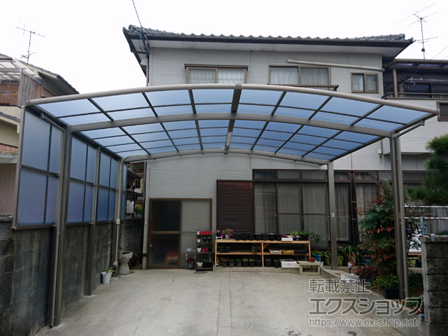 愛媛県松山市ののカーポート ネスカR ワイド 積雪〜20cm対応 台風補償付 施工例