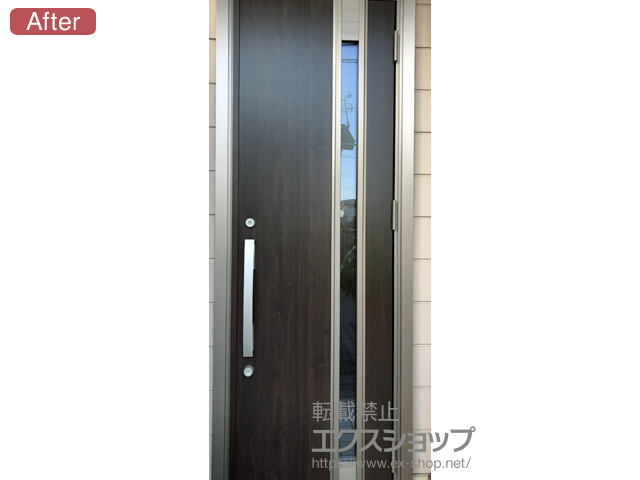 岩手県紫波郡紫波町のLIXIL リクシル（トステム）の玄関ドア リシェント玄関ドア3 断熱K2仕様 手動 片開き仕様(ランマ無)R M78型 施工例