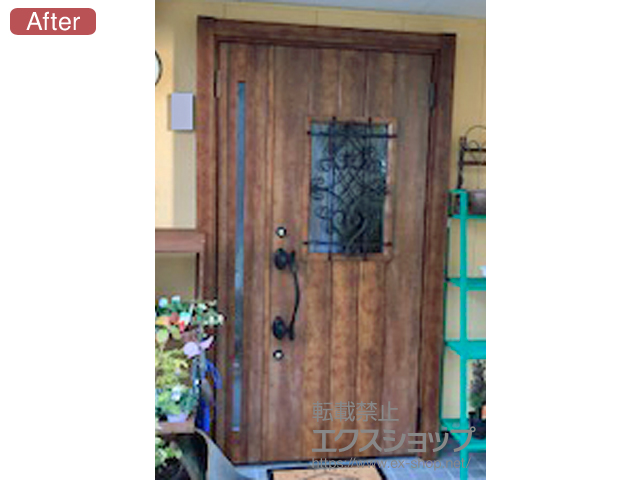 滋賀県長浜市のLIXIL リクシル（トステム）の玄関ドア リシェント玄関ドア3 断熱K4仕様 手動 親子仕様(ランマ無)R D41型 施工例