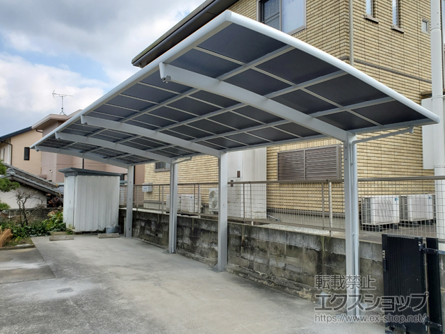 福岡県糟屋郡志免町ののカーポート ネスカR (ラウンドスタイル) 縦連棟 積雪〜20cm対応 施工例