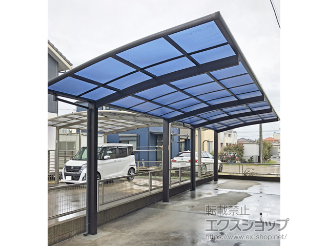 茨城県神栖市ののカーポート プレシオスポート 縦連棟 積雪〜20cm対応 施工例