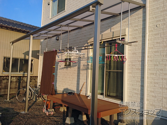 徳島県吉野川市ののテラス屋根 プレシオステラスII R型 テラスタイプ 連棟　積雪〜20cm対応 施工例