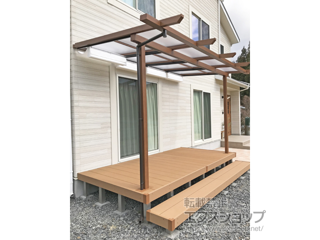 岩手県一関市ののテラス屋根 サザンテラス (パーゴラ仕様) テラスタイプ 単体 積雪〜20ｃｍ対応 施工例