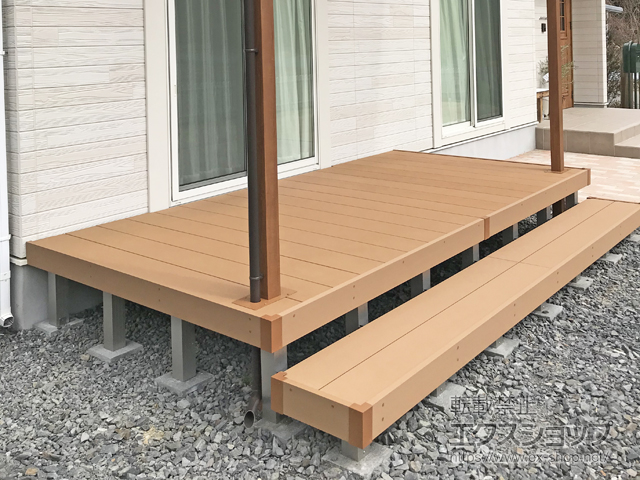岩手県一関市ののウッドデッキ リウッドデッキ 200 施工例