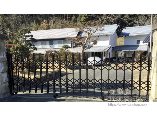 埼玉県比企郡小川町ののカーゲート トリップゲートII S型 傾斜地対応 ノンレール 片開き 41S 施工例