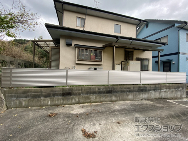 福岡県北九州市ののフェンス・柵 ミエーネフェンス 目隠しルーバータイプ 自由柱施工 施工例