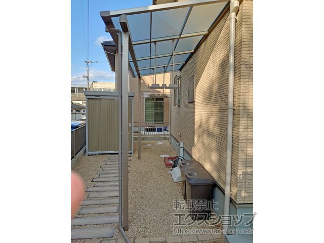 山口県下関市ののテラス屋根 スピーネ F型 テラスタイプ 単体 積雪〜20cm対応 施工例