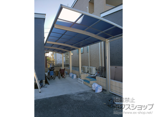 埼玉県深谷市ののカーポート プレシオスポート 縦連棟 積雪〜20cm対応 施工例