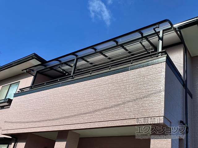 福島県いわき市ののバルコニー・ベランダ屋根 ソラリア R型 屋根タイプ 連棟 積雪〜20cm対応 施工例