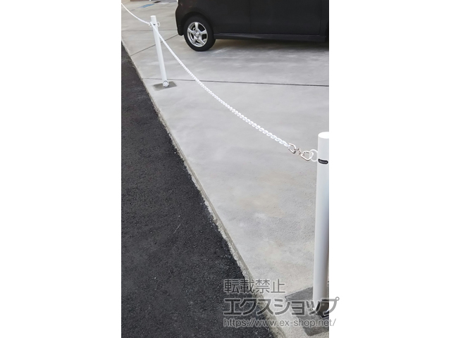 秋田県秋田市ののカーゲート ピラー スチール製 差込式フタ付 施工例