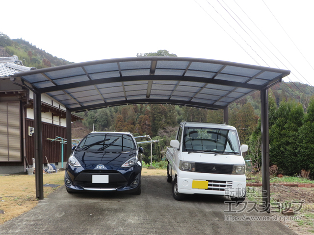 福岡県八女市ののカーポート ネスカR (ラウンドスタイル) ワイド 積雪〜20cm対応 施工例