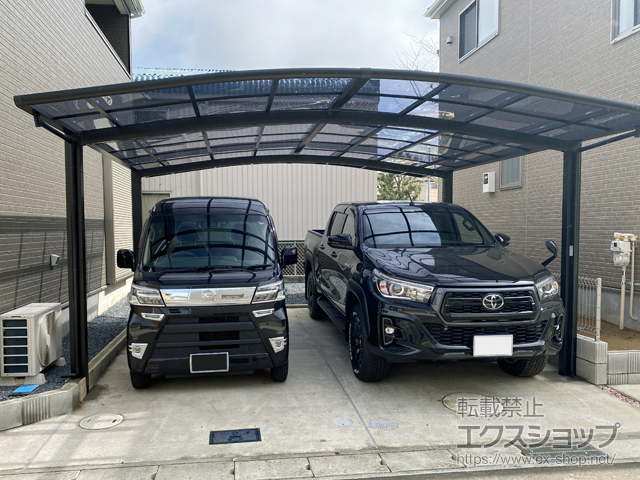 千葉県千葉市ののカーポート ネスカR (ラウンドスタイル) ワイド 積雪〜20cm対応 施工例