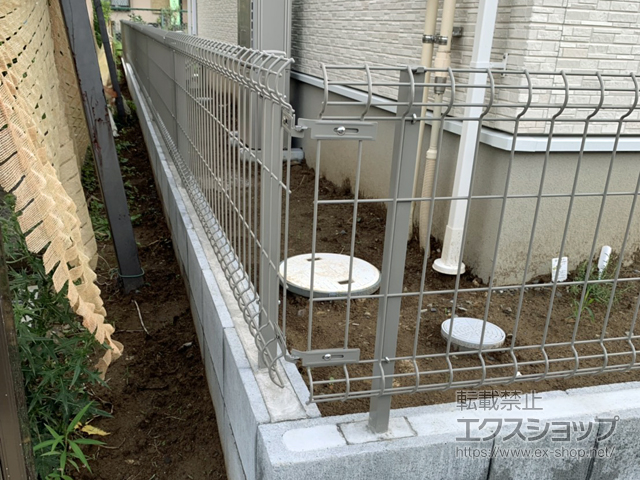 千葉県我孫子市ののフェンス・柵 イーネットフェンス 3F型 自由柱施工 施工例