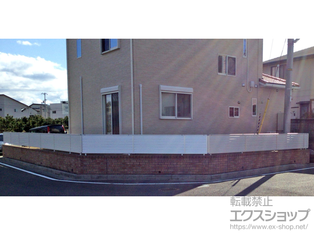 愛媛県松山市ののフェンス・柵 ミエーネフェンス 目隠しルーバータイプ 自由柱施工 施工例