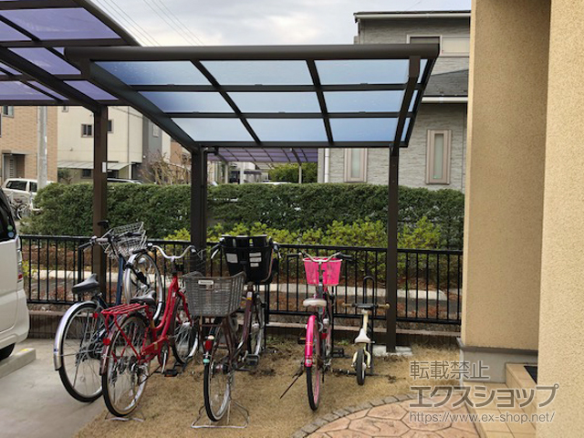 埼玉県吉川市ののサイクルポート・駐輪場 ネスカRミニ (ラウンドスタイル) 積雪〜20cm対応 施工例